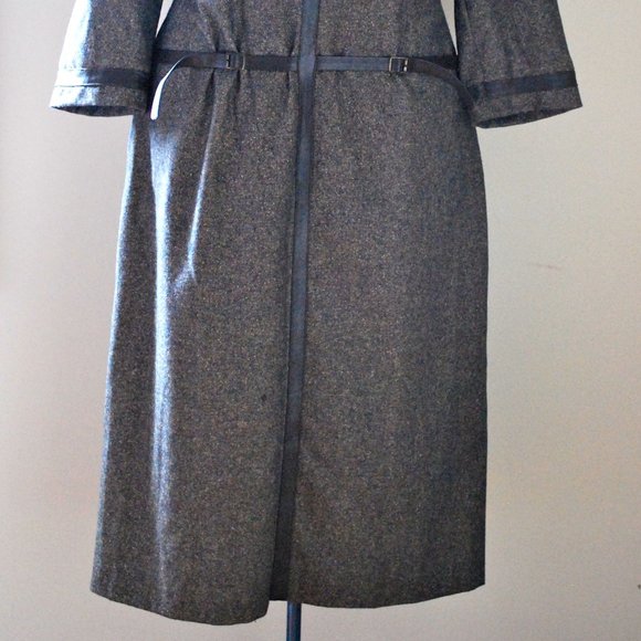 Vintage brown tweed belted dress - Picture 4 of 11